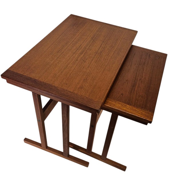Traditional Mid Century Nh Collection Danish Teak Nesting Tables - Set of 2 For Sale - Image 3 of 12
