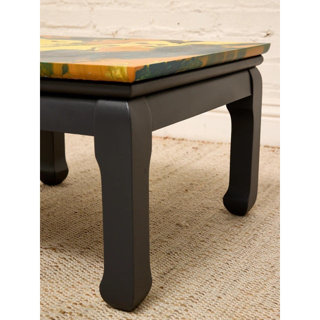Vintage Marbled Abstract Square Side Table For Sale - Image 4 of 9
