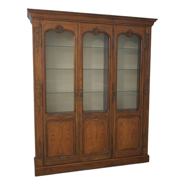 Baker Country French Oak China Cabinet For Sale