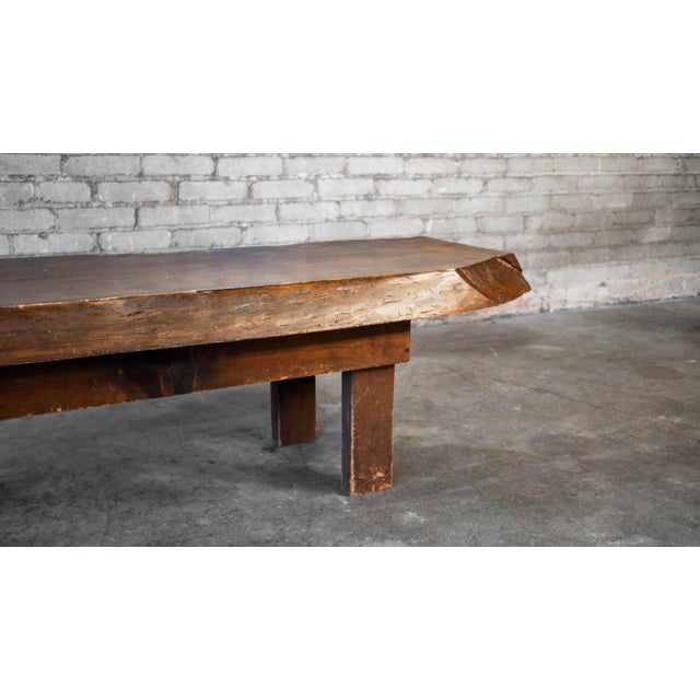 Vintage Primitive Live Edge Bench Rustic For Sale - Image 9 of 18