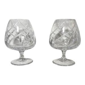 Mikasa Windlass Brandy Glass - Set of 2, Clear, Swirled Etched, No Trim