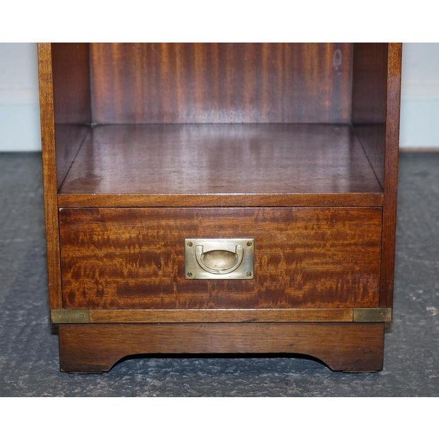 Animal Skin Vintage Bevan Funell Military Campaign Nightstand with Leather Top For Sale - Image 7 of 14