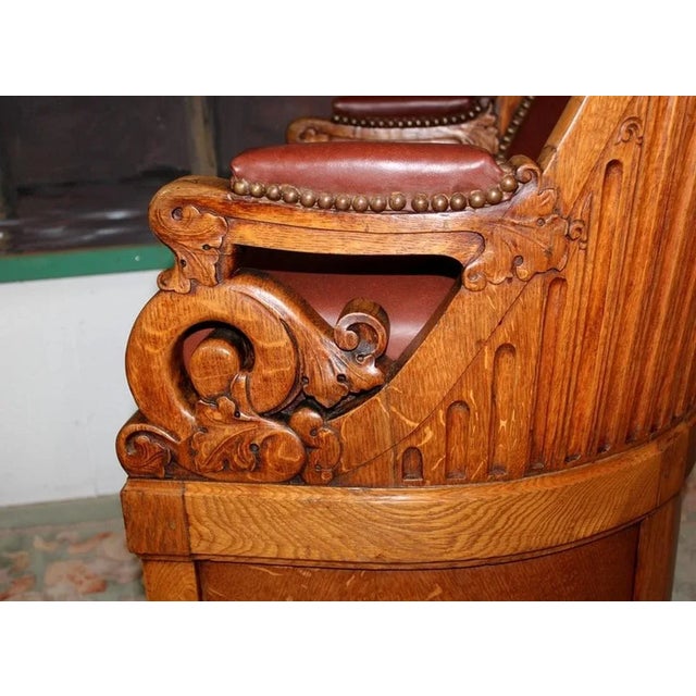 Tribunal Armchair in Oak For Sale - Image 5 of 11