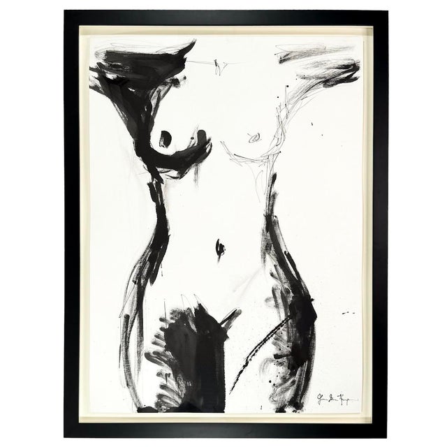 Jenna Snyder Phillips nude painting. Nude figural painting sumo ink on cotton archival paper.