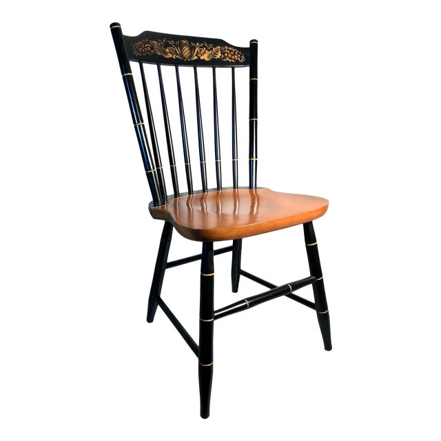 Vintage Hitchcock Dining Chair with Pineapple Harvest Stenciling Signed