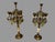 Metal Pair of Antique Five Light Brass & Alabaster Candelabra With Glass Grapes For Sale - Image 7 of 11