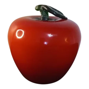 Large 1980s Art Glass Apple Figurine