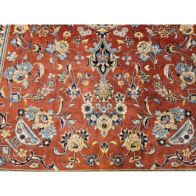 Vintage Turkmen Area Rug, Hand-Knotted Wool, Allover Geometric Pattern, Pistachio Green & Red, 4x8 For Sale - Image 18 of 18