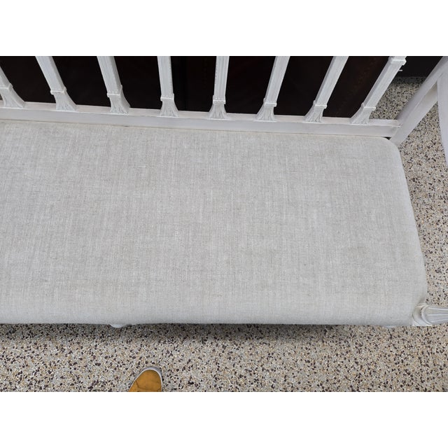 Wood Late 20th Century Painted Gustavian Style Settee For Sale - Image 7 of 12