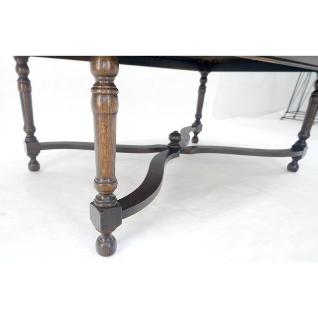 Mid-Century Modern Spanish Colonial Turned Legs Drop Leaves Butlers Tray Coffee Table MINT For Sale - Image 3 of 13