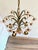 Metal Italian Pink Glass Floral Chandelier with Gilt Tole Leaves from Banci Firenze, 1970s For Sale - Image 7 of 16