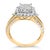Early 21st Century 10K Yellow Gold 1.0 Cttw Diamond Composite Cushion-Shape Halo 3-Band-Look Engagement Ring (H-I Color, SI1-SI2 Clarity) - Size 7 For Sale - Image 5 of 7