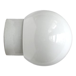 Vintage Industrial Opaline Glass Sconce, 1950s For Sale