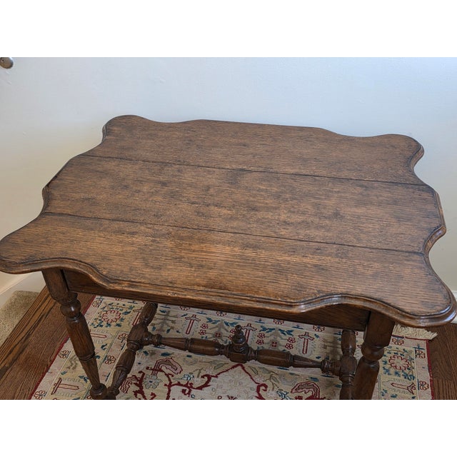 Brown 20th C. William & Mary Style Oak Table For Sale - Image 8 of 8