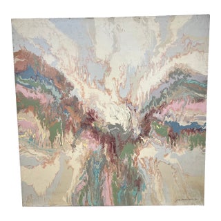 1980s Abstract Painting Titled "Rusty Pelican “ Signed by June Hendrickson. For Sale