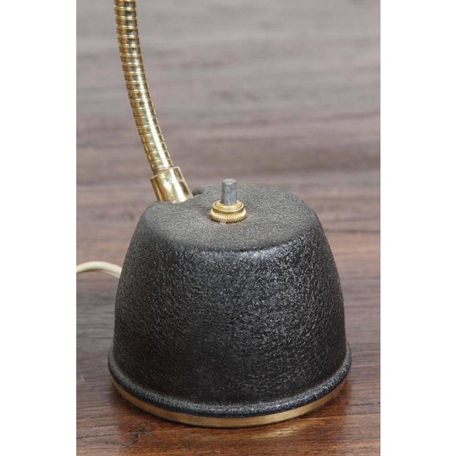 Mid-Century Modern Brass Gooseneck Desk Lamp, Black & Gold, Usa, Circa 1950s For Sale In Palm Springs - Image 6 of 18