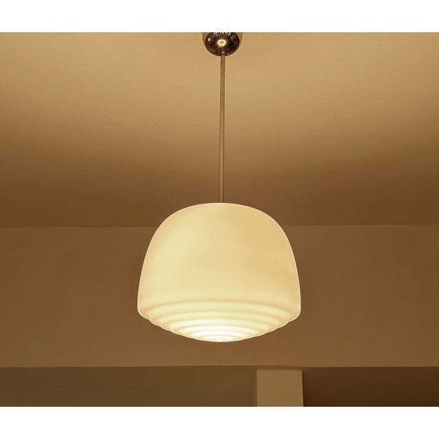Bauhaus Glass Pendant Light, 1930s For Sale - Image 4 of 15