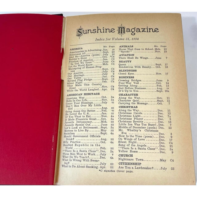 Paper 1952 & 1954 Sunshine Magazine Books - a Pair For Sale - Image 7 of 10
