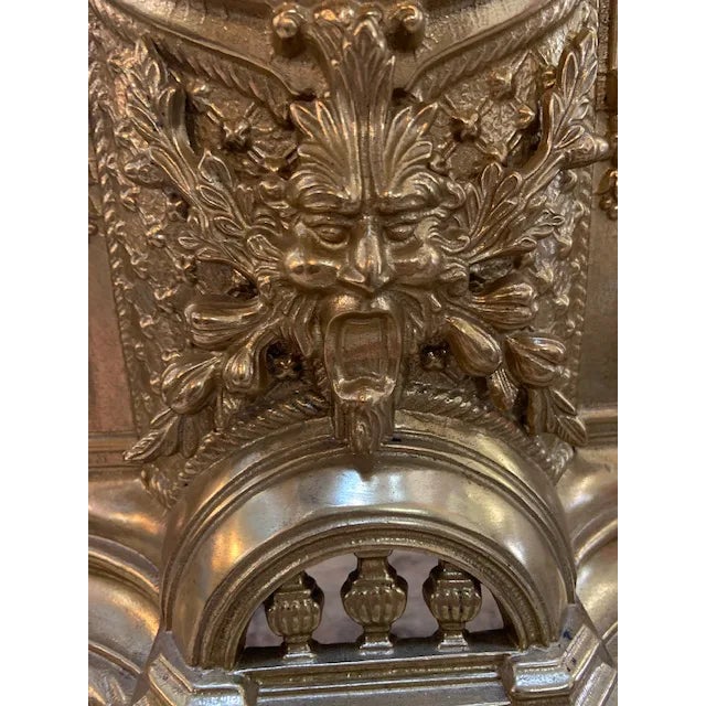 Antique French Rococo Revival Bronze Garniture Clock Set With Candelabras For Sale - Image 10 of 11