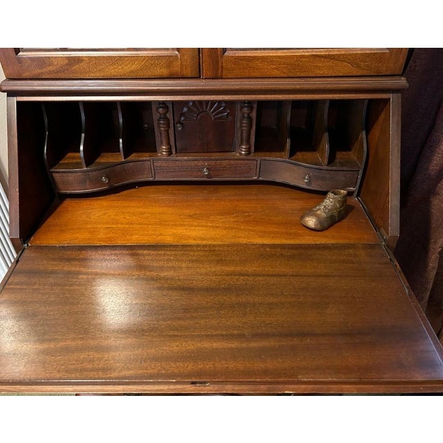 Chippendale Maddox of Jamestown Vintage Mahogany Secretary Desk - Circa 1950s For Sale - Image 3 of 7