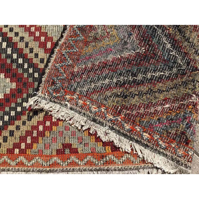 Vintage Turkish Embroidered Kilim _ 71" X 140" For Sale - Image 10 of 11