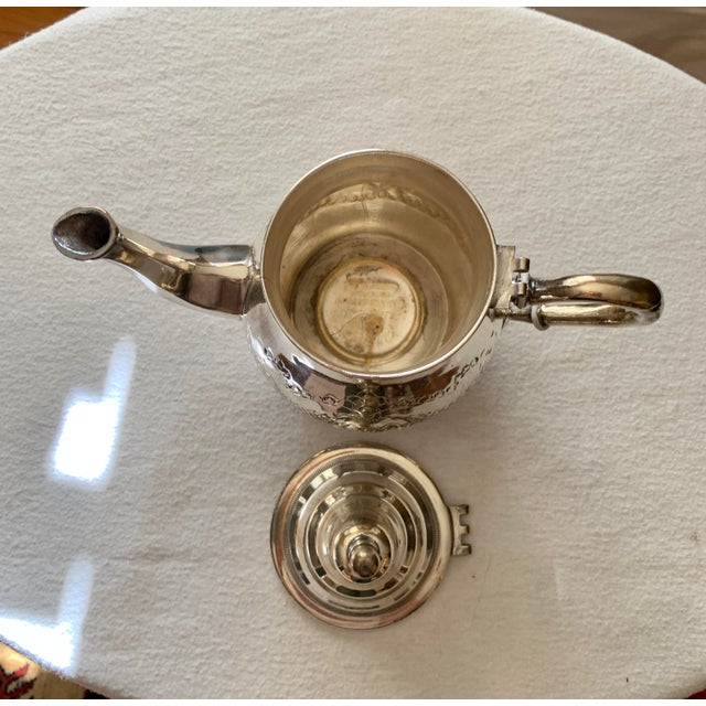 1970s Théière Moulay Hassan Moroccan Arabic Design Silverplate Tea Pot For Sale - Image 4 of 5