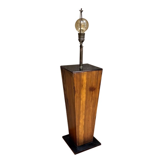 1950s Modernist Sculptural Table Lamp Exotic Wood Mexico For Sale