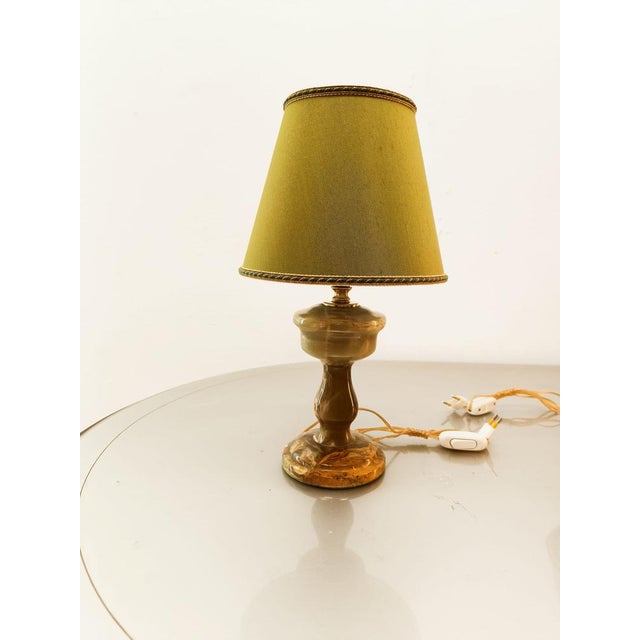 Onyx Table Lamp with Fabric Lampshade For Sale - Image 6 of 18