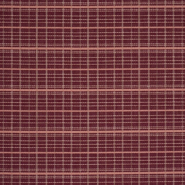 Sample - Schumacher Merrick Performance Plaid Fabric In Garnet For Sale