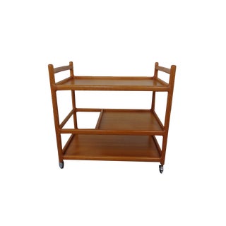 Danish Teak Serving Cart by Johannes Andersen for CFC Silkeborg, 1960s For Sale