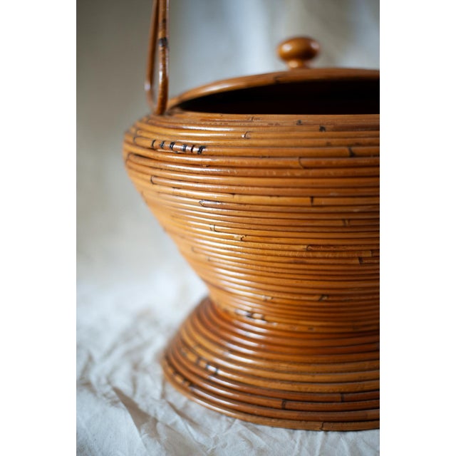 Decorative Rattan Basket from Vivai del Sud, Italy, 1960s For Sale - Image 10 of 12