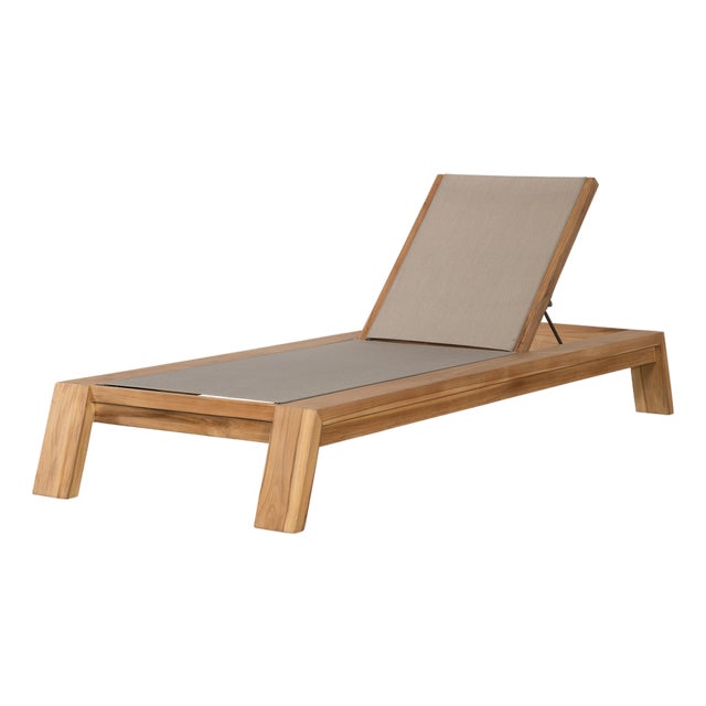 Century Furniture Poolside Teak Reclining Chaise Lounge For Sale