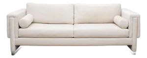 Modern Cream Velvet Sofa by Mogul