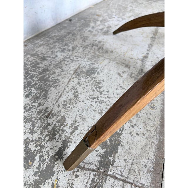 Mid-Century Modern Teak and Brass Spider Leg Coffee Table with Tray Top For Sale - Image 9 of 10