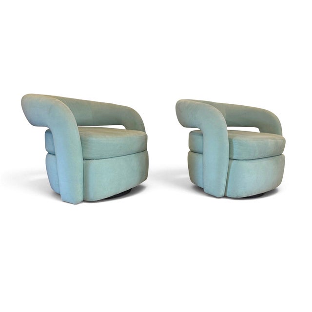 Signed Weiman Targa Swivel Chairs, a Pair For Sale - Image 10 of 17