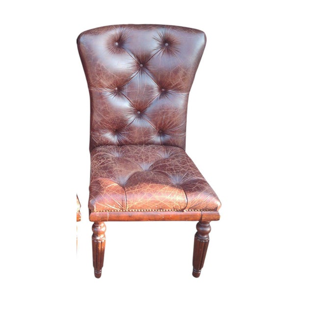1990s 1990s 5 Ralph Lauren Style Chesterfield Leather Chairs. For Sale - Image 5 of 11