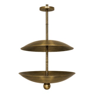 Handmade Brass Chandelier, Mid Century Modern Ceiling Light, Vintage Stilnovo Pendant Lamp, Dining Room Light, Statement Ceiling Fixture 28x30 For Sale