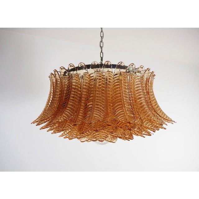 Large Amber Felci Murano Glass Chandelier, 1990s For Sale - Image 14 of 18