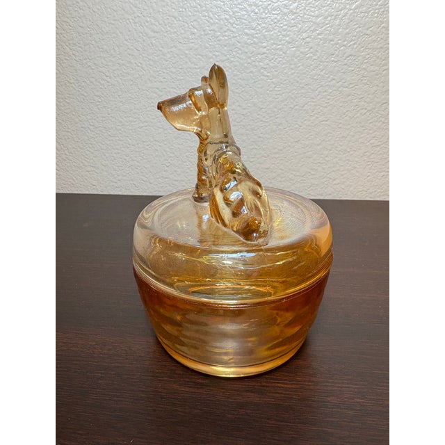 Terrior Carnival Glass Dispenser Trinket Dish For Sale - Image 4 of 6