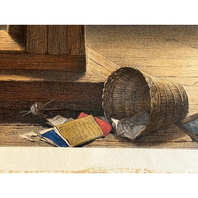 Emile Desmaisons (1812–1880) "School Girls" Original Antique French Color Lithograph c.1869 For Sale In Reno/Lake Tahoe - Image 6 of 12