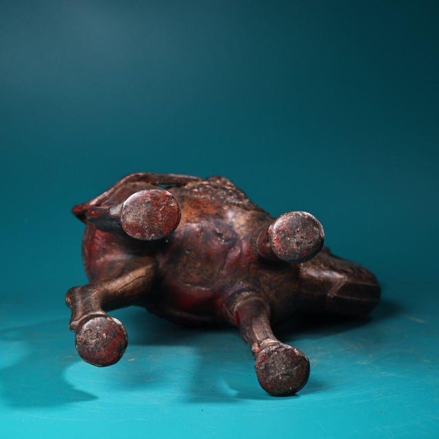Late 19th Century Gilt Copper Camel Figurine With Beast Mask, 1920g, High Relief For Sale In Los Angeles - Image 6 of 9