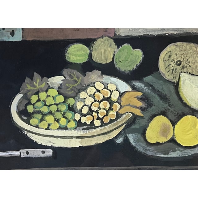 Cubism Cubist Still Life Gouache by Reid Fancher, 1947 For Sale - Image 3 of 12