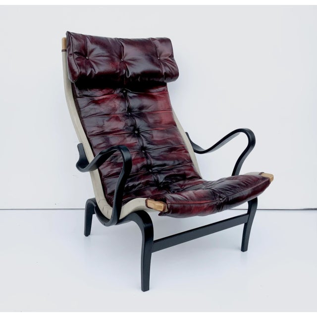 Vintage Bolt 69 Chair in Oxblood Leather by Bruno Mathsson for Dux, 1960s For Sale - Image 15 of 16