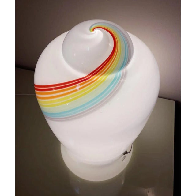Mid-Century Rainbow Murano Glass Table Lamp For Sale - Image 10 of 11