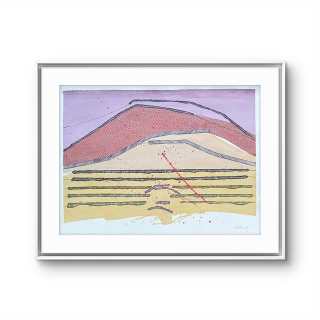 Abstract Barbara Beck Watercolor Painting on Paper 2006 For Sale - Image 3 of 5