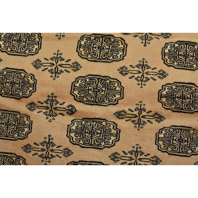 Textile Bokhara Rug 4’2” X 6′ Beige Wool Tribal Hand-Knotted Oriental Carpet For Sale - Image 7 of 11