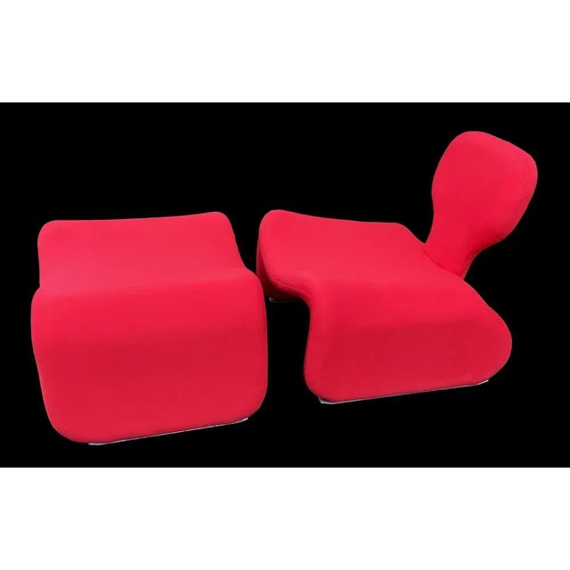 Airborne Set of Chair and Ottoman for Airborne by Olivier Mourgue from Djinn, 1960s For Sale - Image 4 of 6