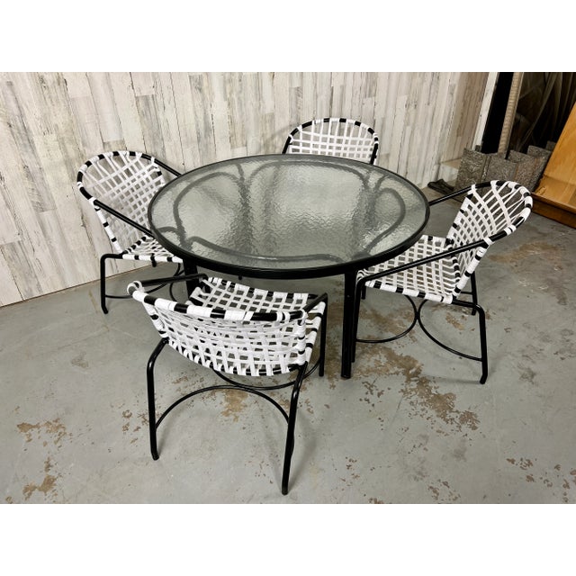 Mid-Century Modern 1950s Tadao Inouye for Brown Jordan Kantan Patio Table and Four Chairs, Attributed For Sale - Image 3 of 12