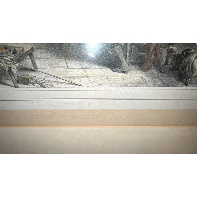 Framed 1842 Hand-Colored Lithograph by Jean-Baptiste Madou – “J. Steen Consultant Ses Amis” For Sale - Image 9 of 11