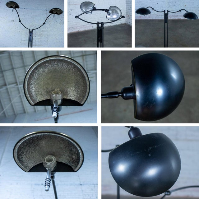 Late 20th Century Postmodern Floor Lamp Model 2505 by Holtkotter Leuchten Twin Arm Black Metal For Sale - Image 14 of 18